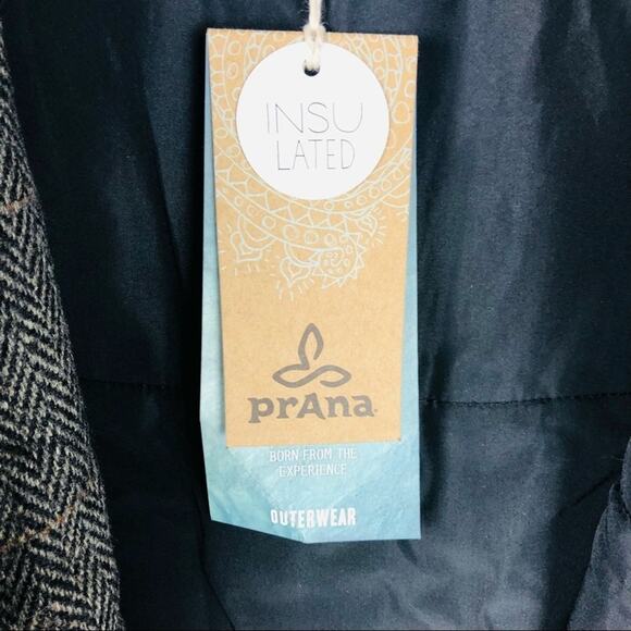 NWT Prana Grey black wool herringbone Caprise convertible jacket medium - Picture 11 of 14